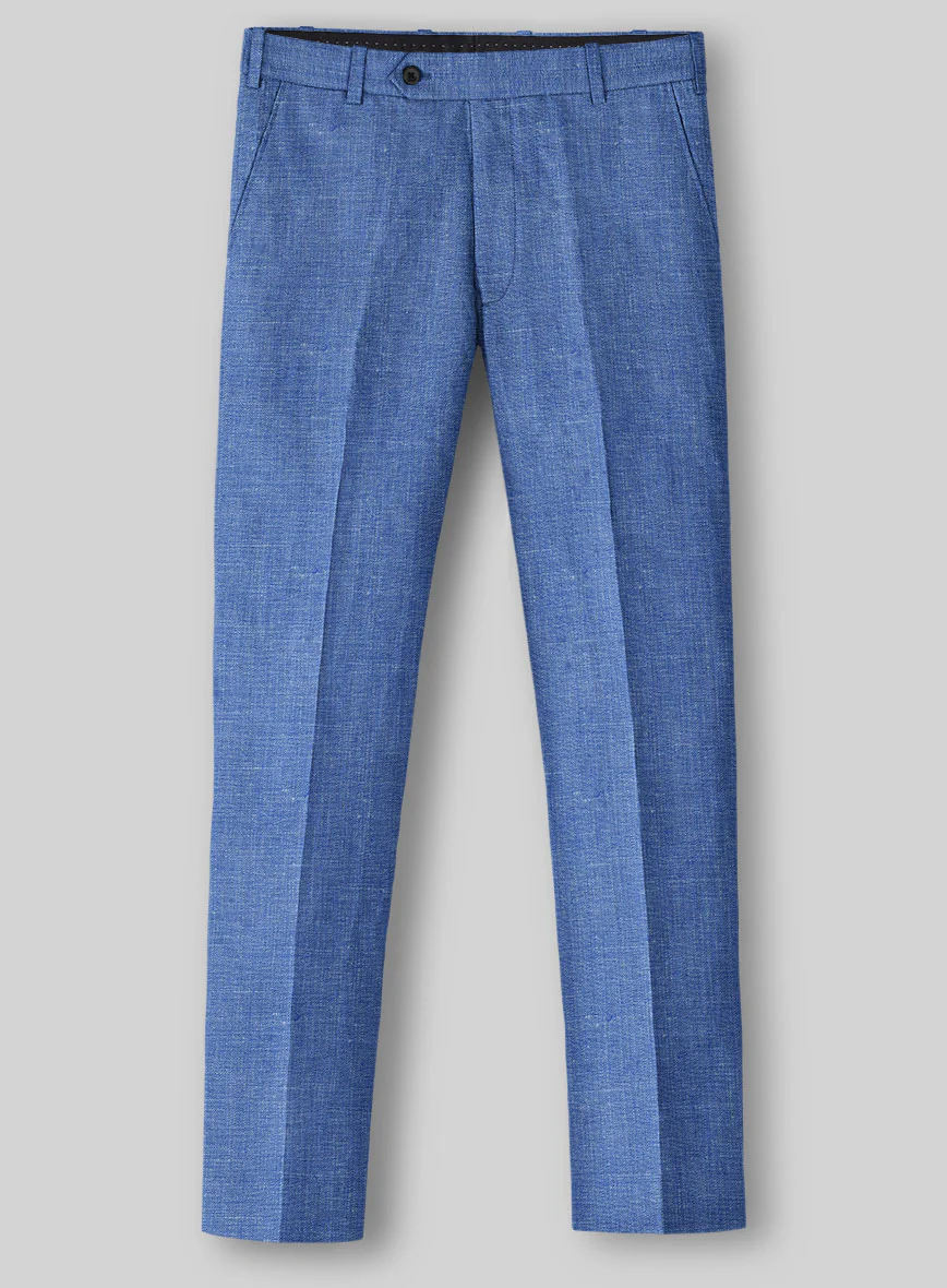 Italian Linen Smoked Blue Suit - Image 4