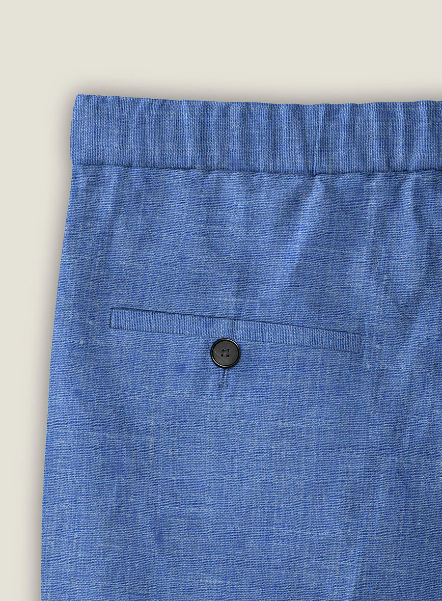 Italian Linen Smoked Blue Shorts - Image 4