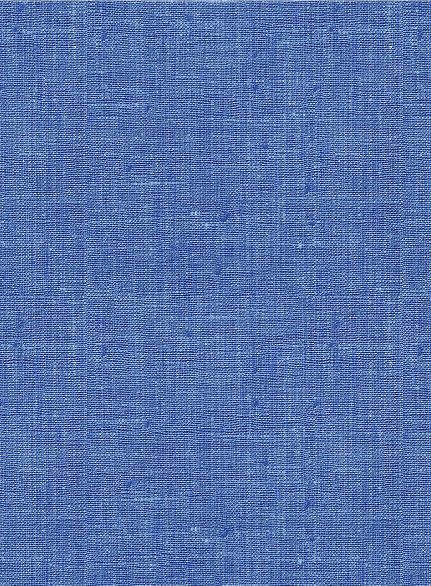 Italian Linen Smoked Blue Zipper Jacket - Image 5