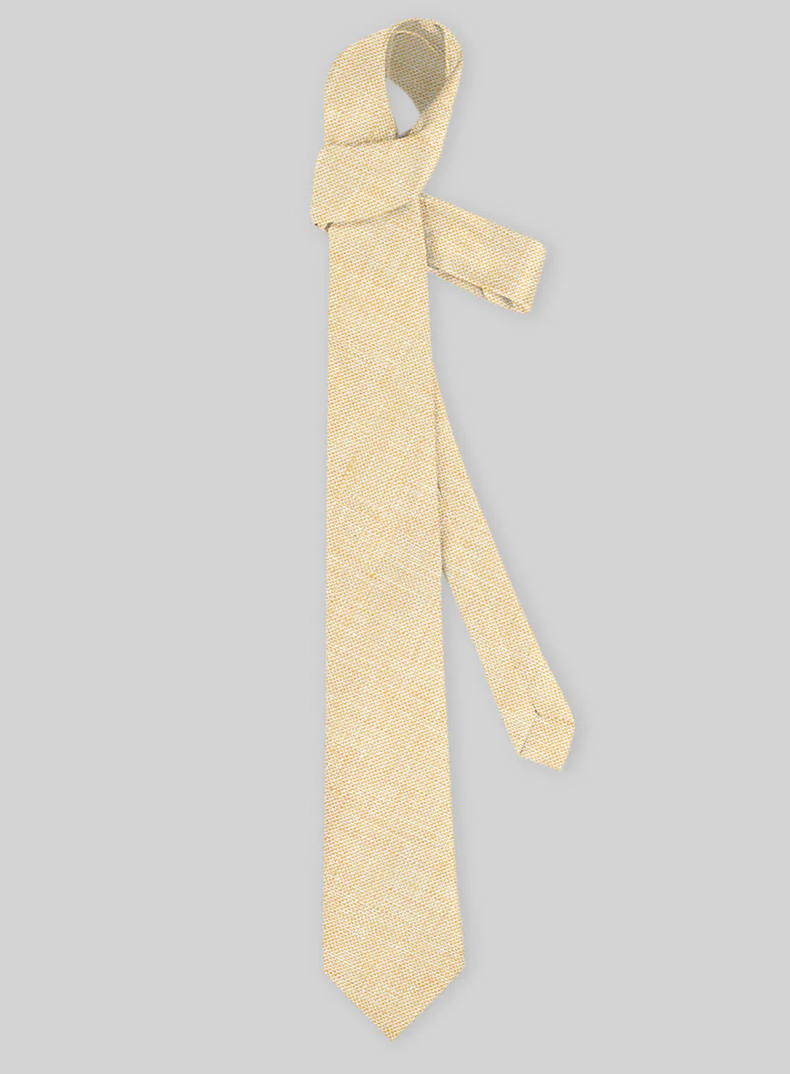 Italian Linen Tie - Daffodil Yellow - Image 2
