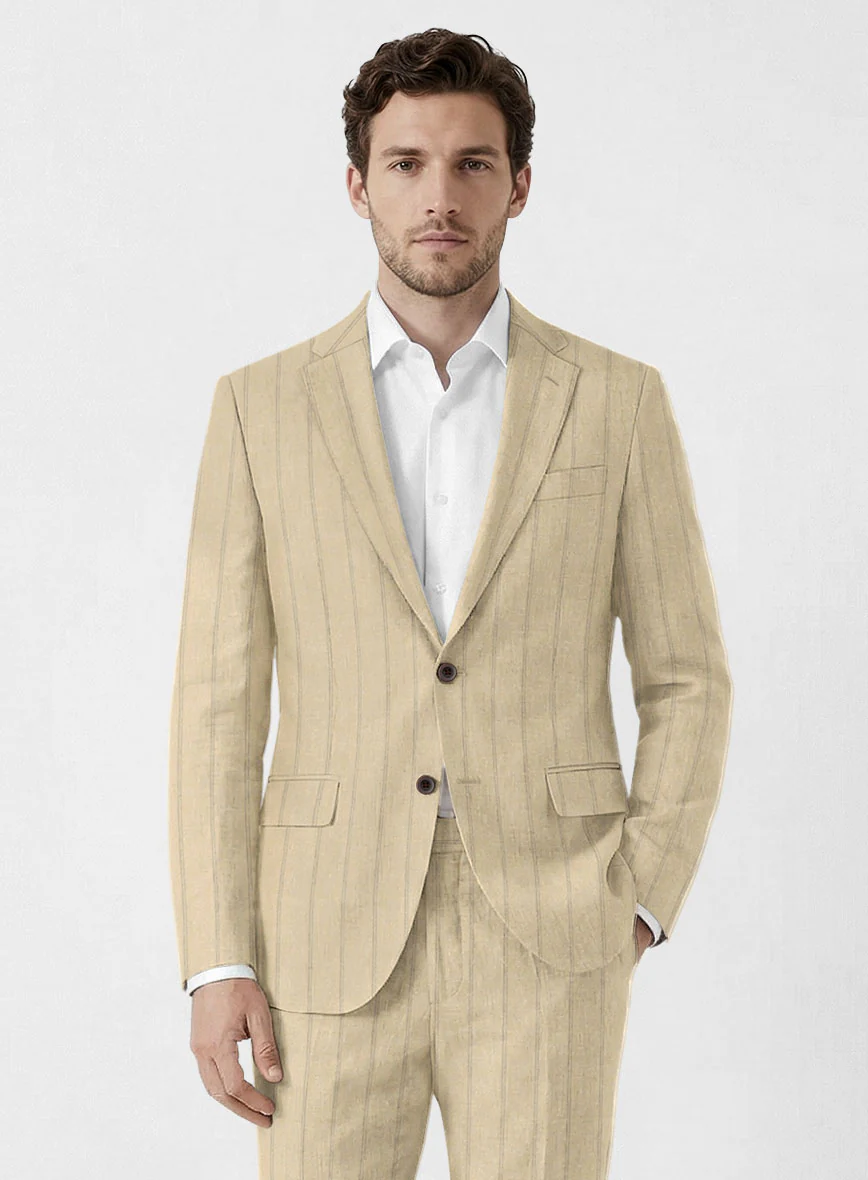 Italian Linen Tuscany Stripe Suit - Image 3