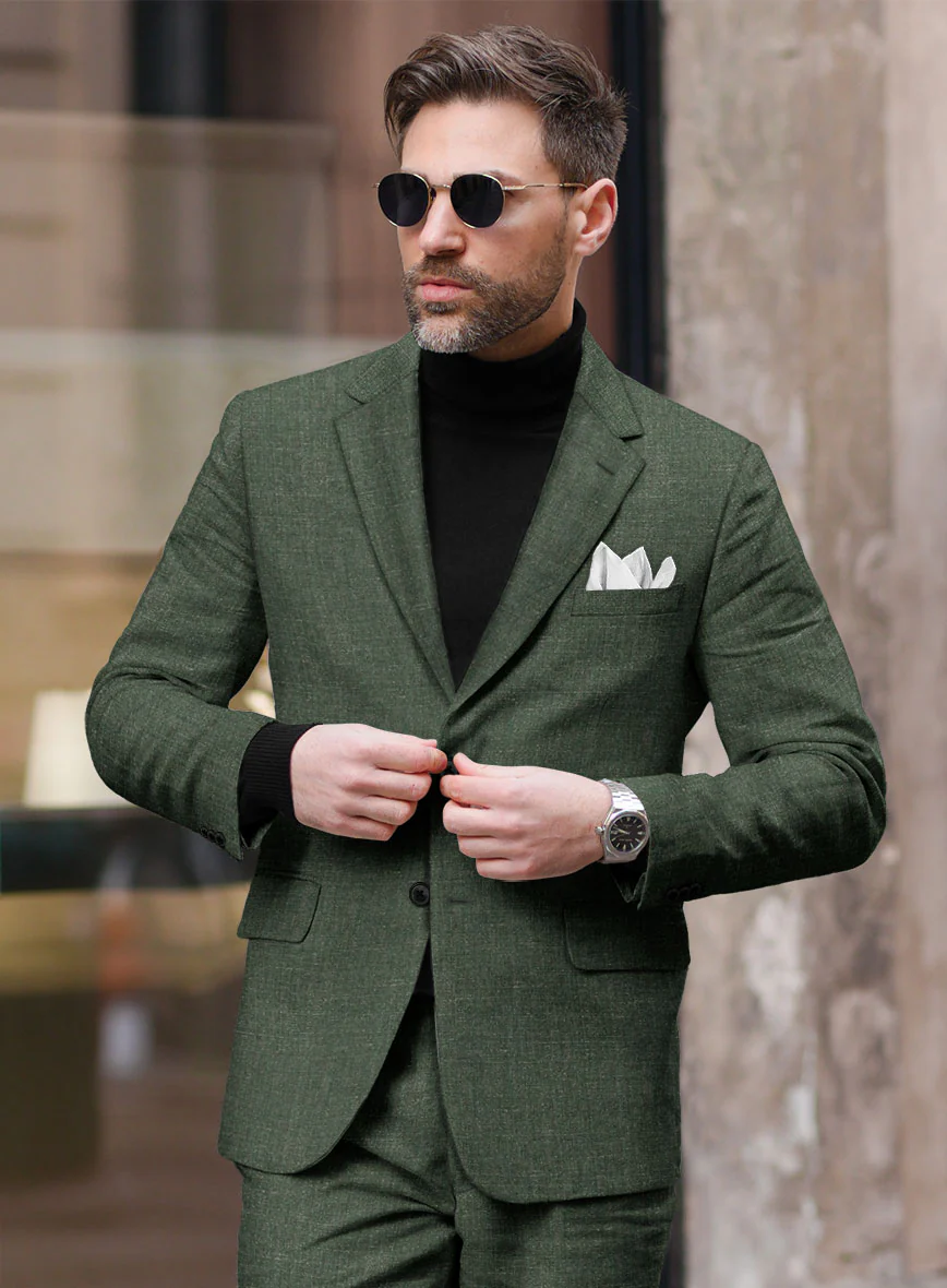 Italian Linen Willow Green Jacket - Image 2