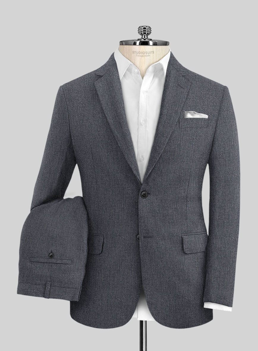 Italian Linen Zod Blue Suit - Image 2