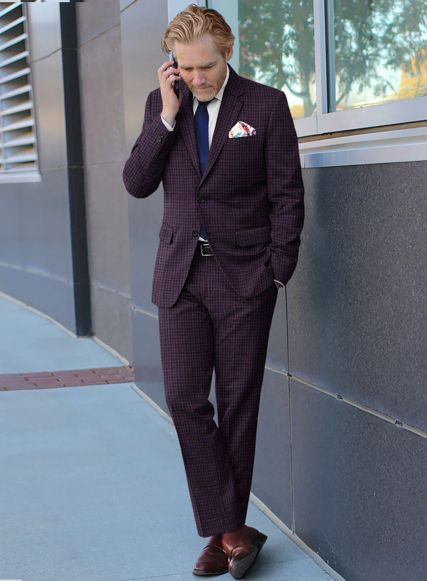 Italian Llio Purple Wool Suit - Image 2