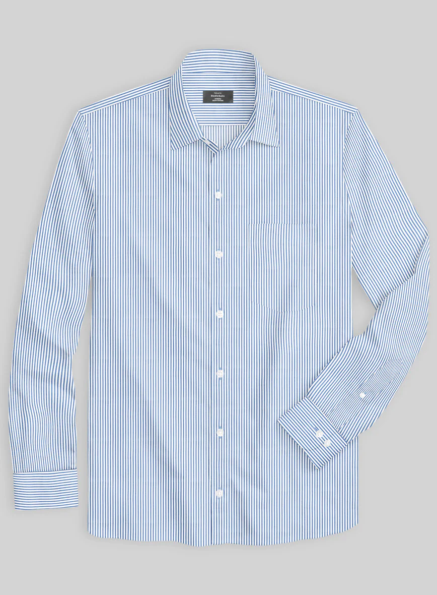 Italian Lombardo Angel Blue Stripes Shirt - Image 2