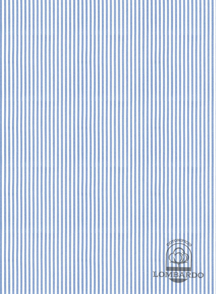 Italian Lombardo Angel Blue Stripes Shirt - Image 3