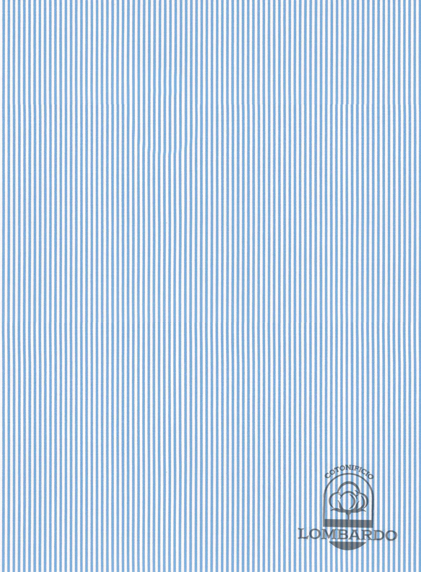 Italian Lombardo Candy Blue Stripes Shirt - Image 3