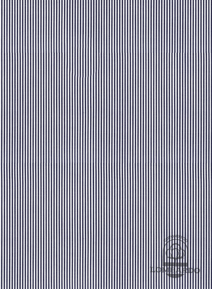 Italian Lombardo Candy Navy Blue Stripes Shirt - Image 3