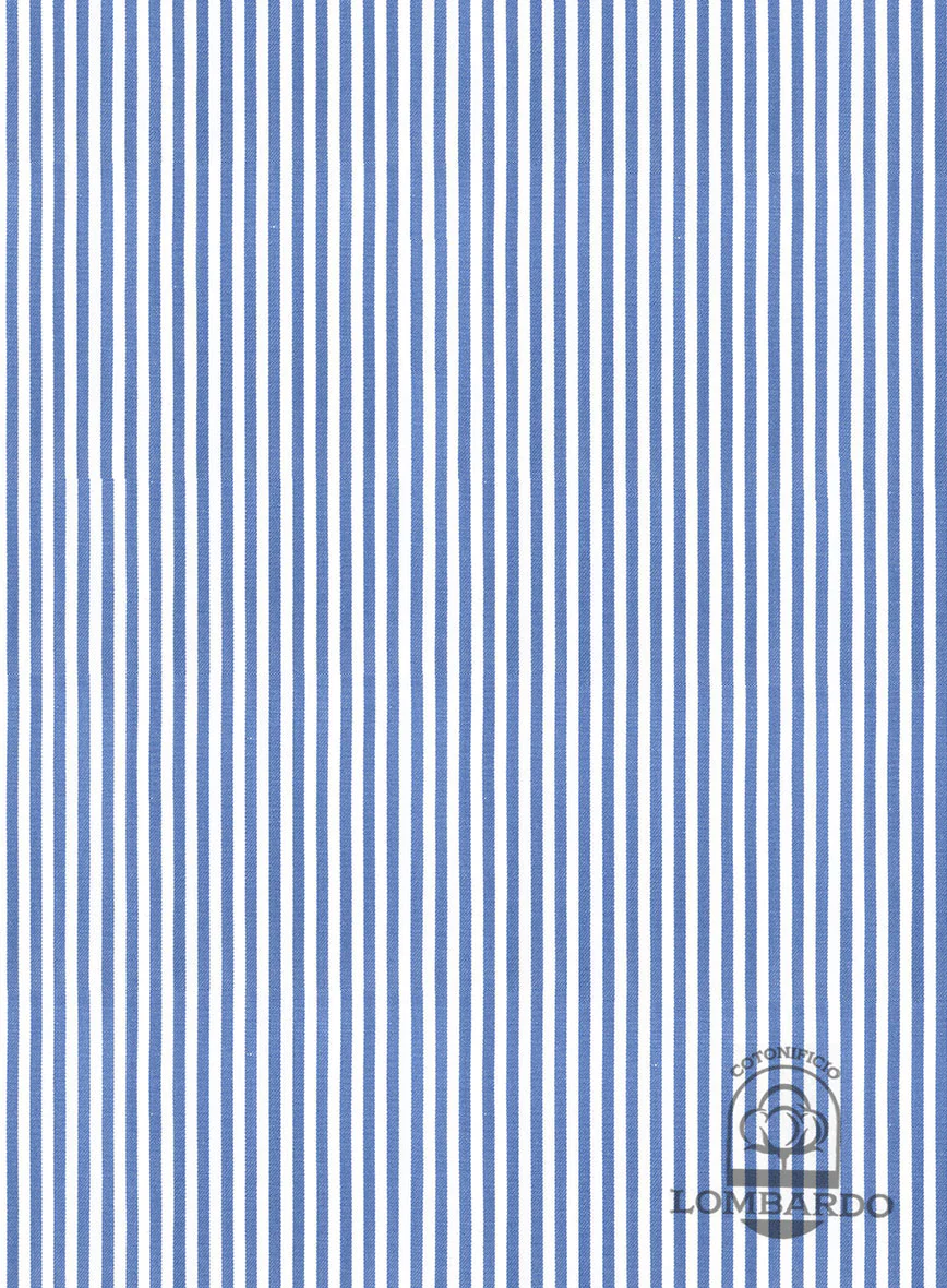 Italian Lombardo Celestial Blue Stripes Shirt - Image 3