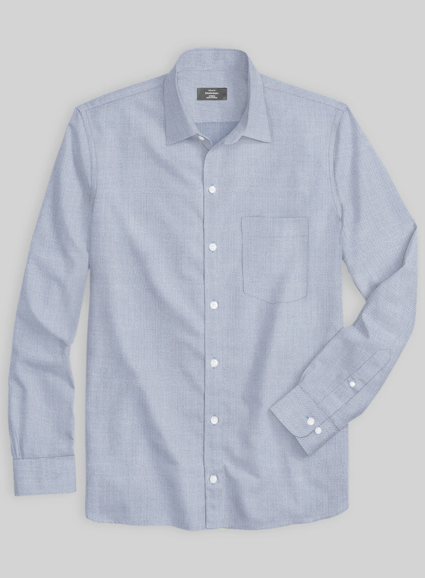 Italian Lombardo Chevron Dark Blue Shirt - Image 2