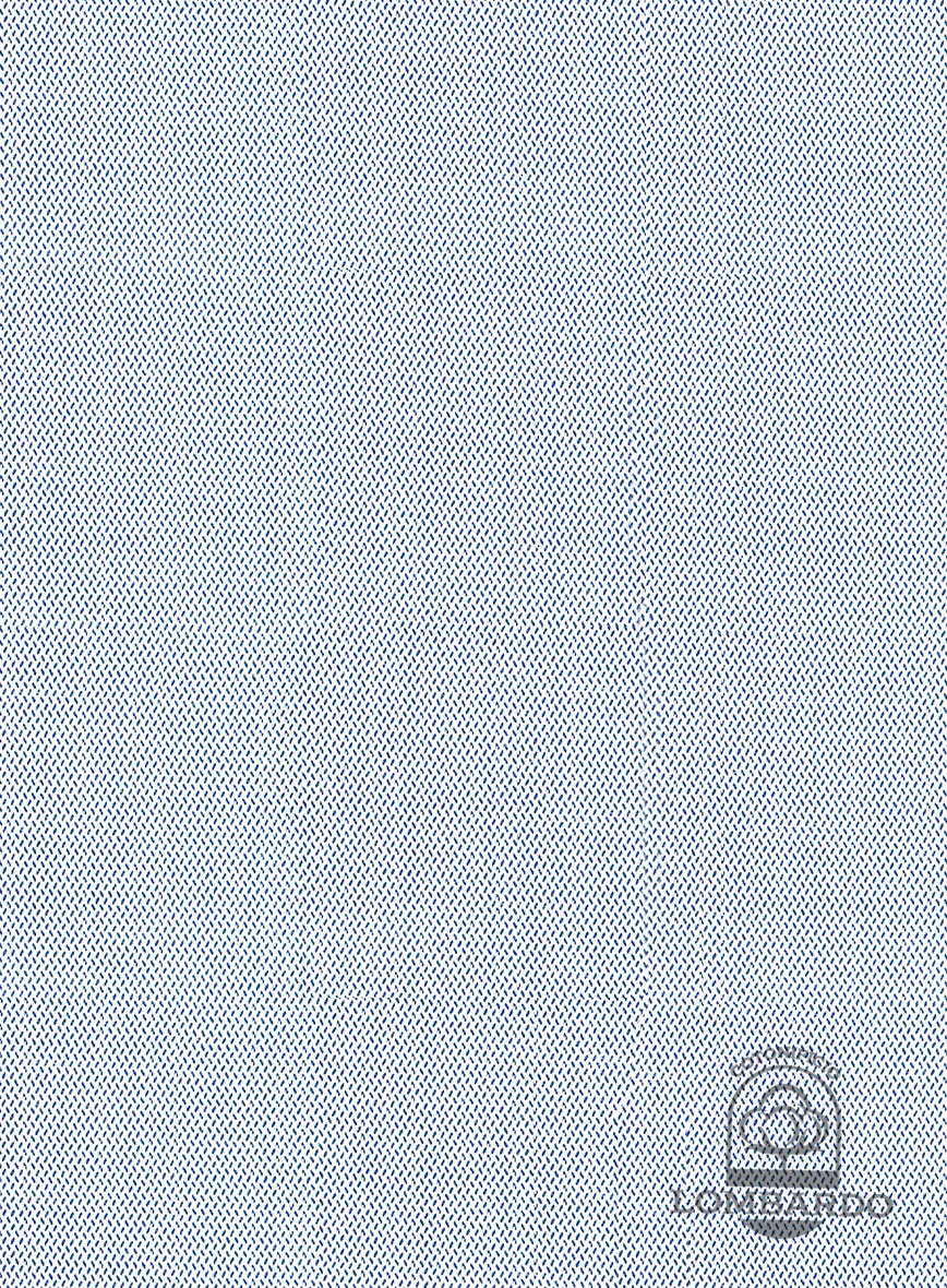 Italian Lombardo Chevron Indigo Blue Shirt - Image 3