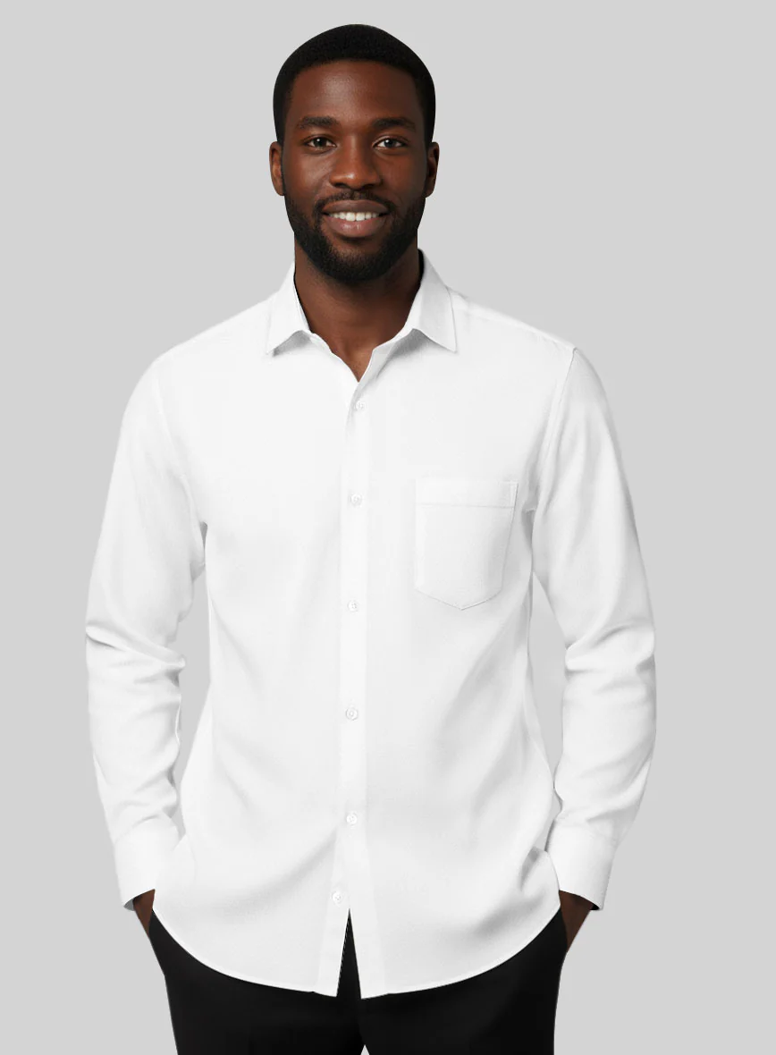Italian Lombardo Dobby White Shirt - Image 2