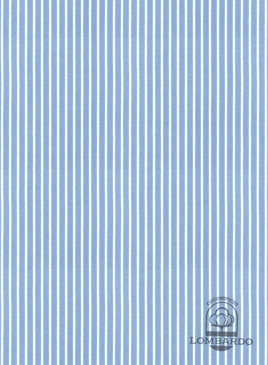 Italian Lombardo Ice Blue Stripes Shirt - Image 3