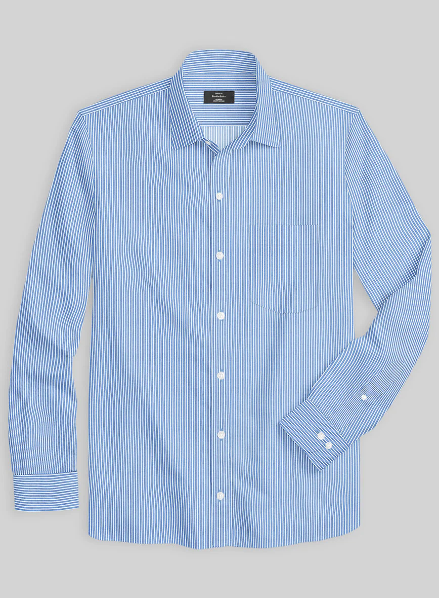 Italian Lombardo Jordy Blue Stripes Shirt - Image 2