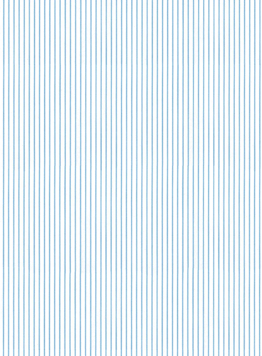 Italian Lombardo Lily Blue Pencil Stripes Shirt - Image 3