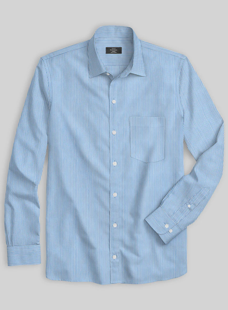 Italian Lombardo Mabel Blue Pinstripe Shirt - Image 2