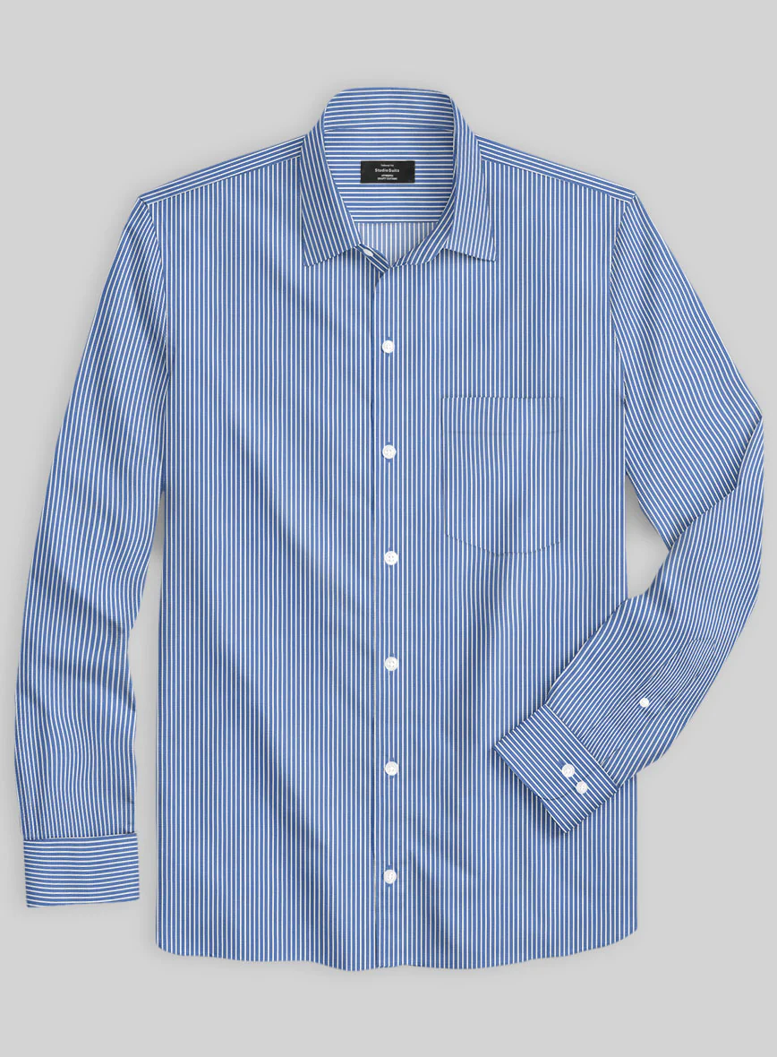 Italian Lombardo Mariner Blue Stripes Shirt - Image 2