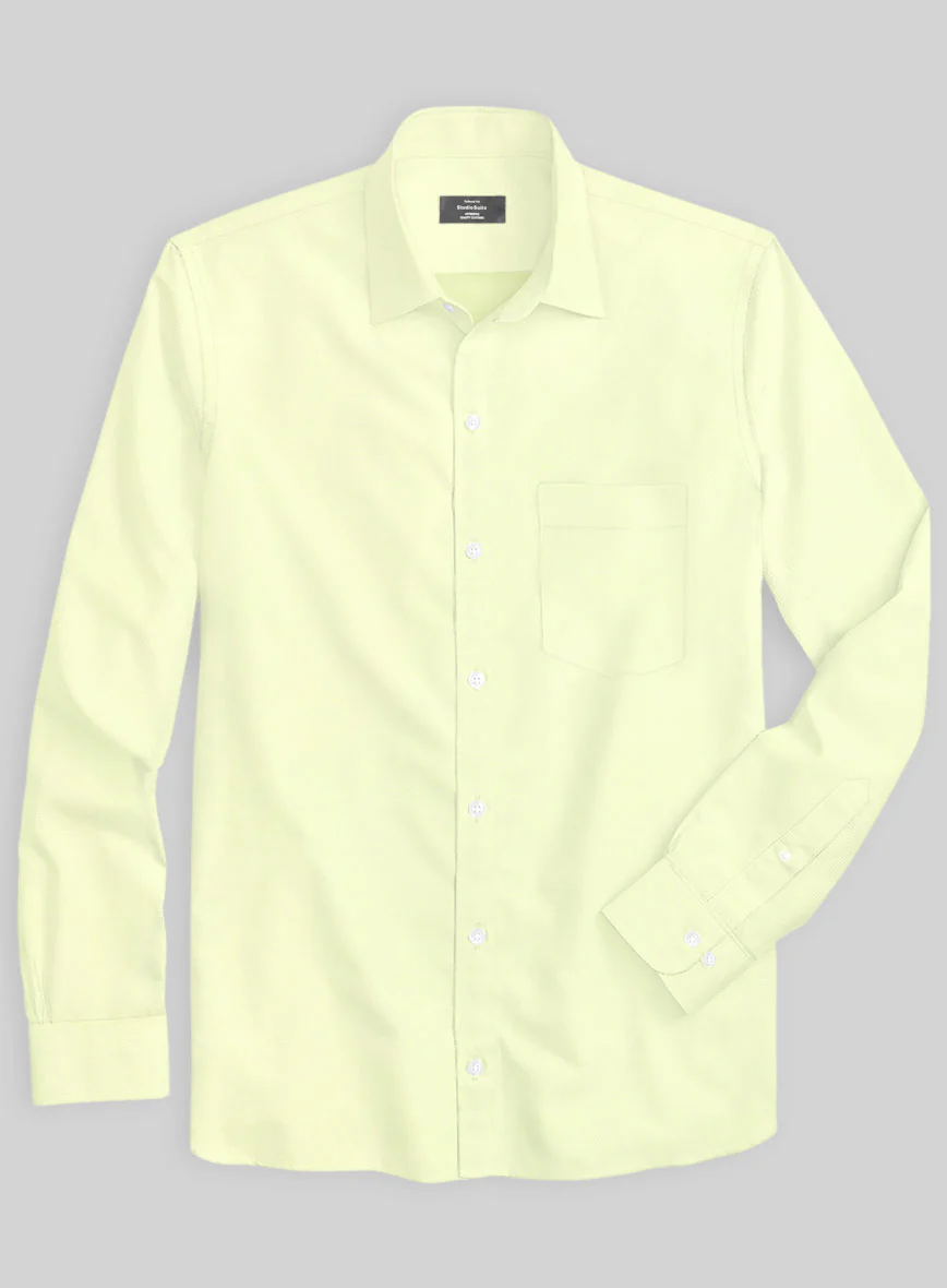 Italian Lombardo Rib Lemon Yellow Shirt - Image 2