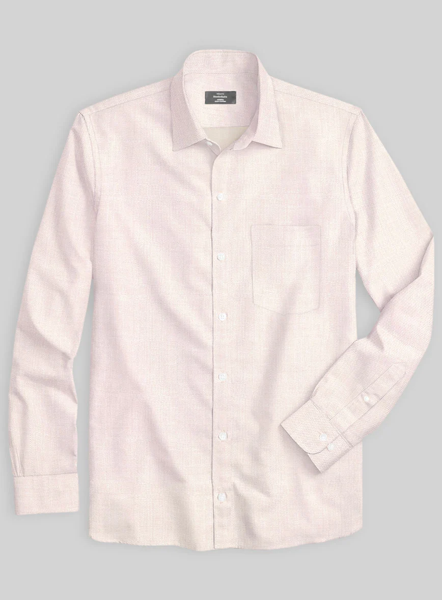 Italian Lombardo Rib Rose Beige Shirt - Image 2