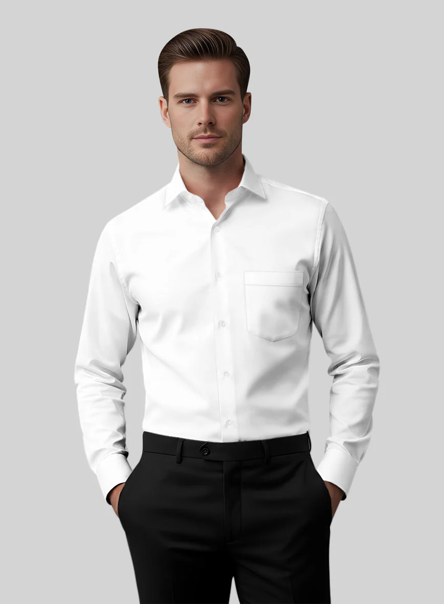 Italian Lombardo Twill White Shirt - Image 2