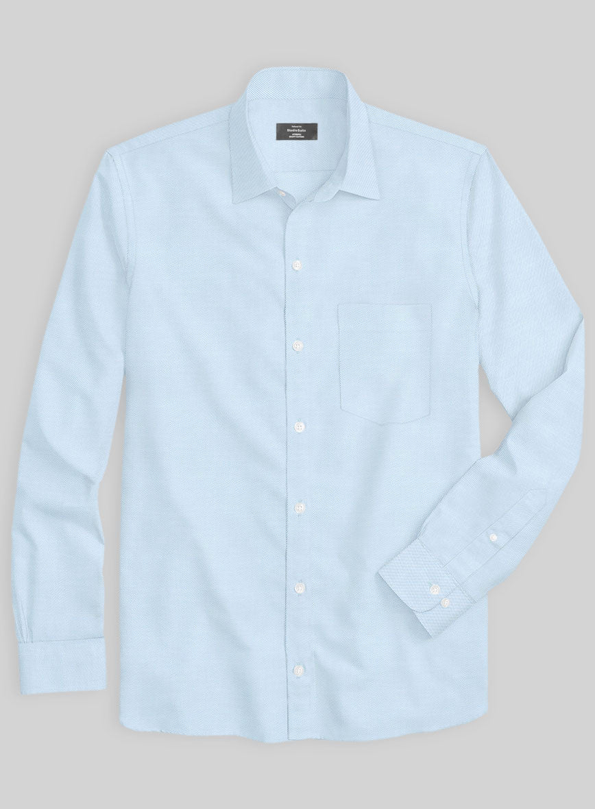 Italian Lombardo Twill Sky Blue Shirt - Image 2