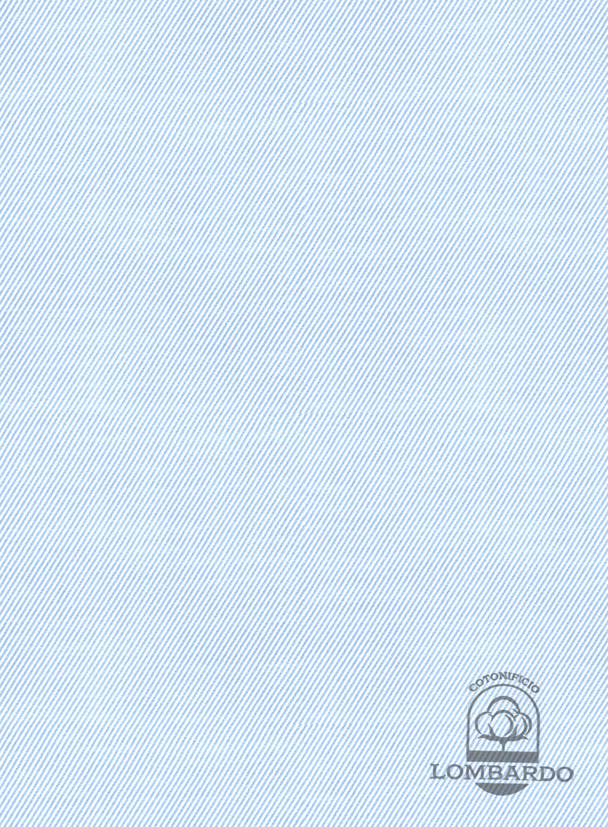 Italian Lombardo Twill Sky Blue Shirt - Image 3