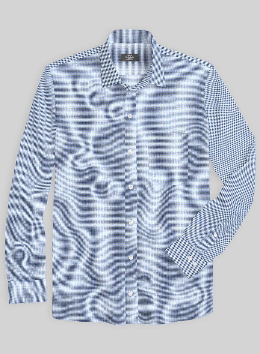 Italian Lombardo Weft Azure Blue Shirt - Image 2