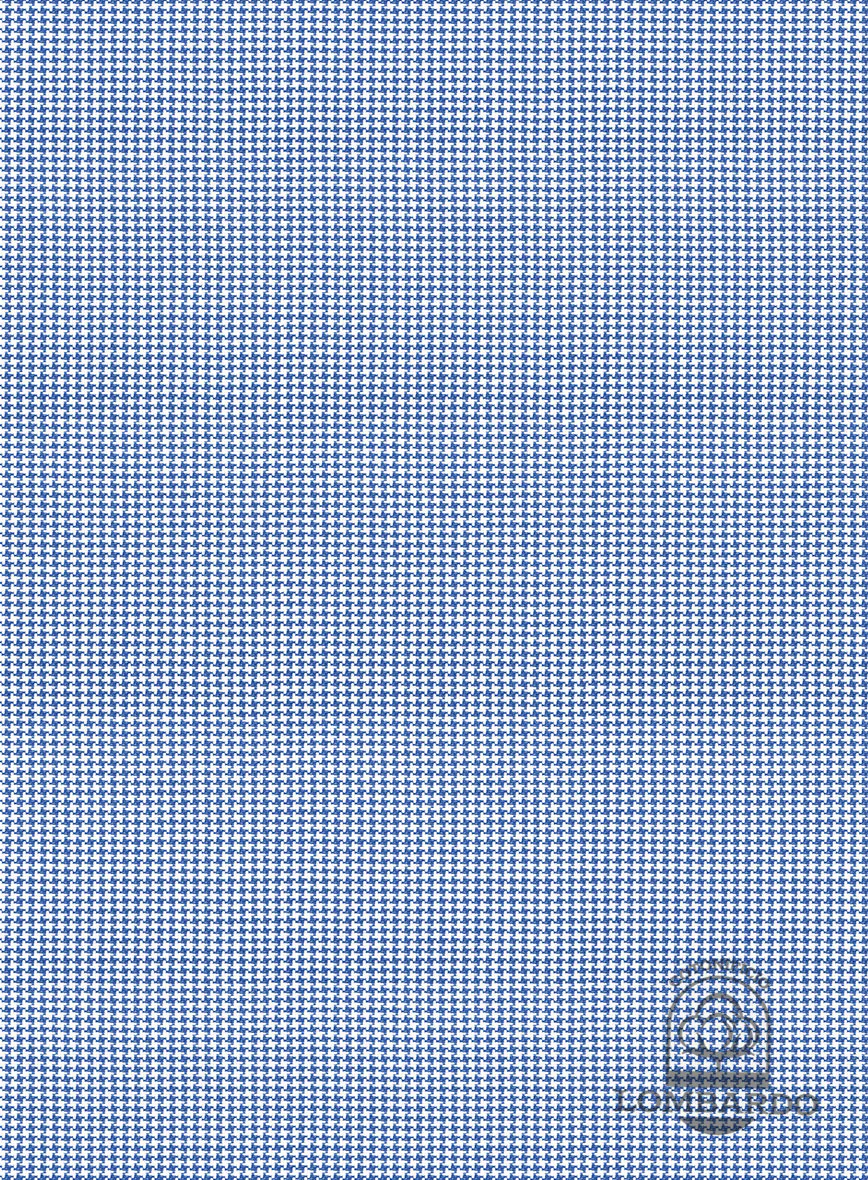 Italian Lombardo Weft Azure Blue Shirt - Image 3