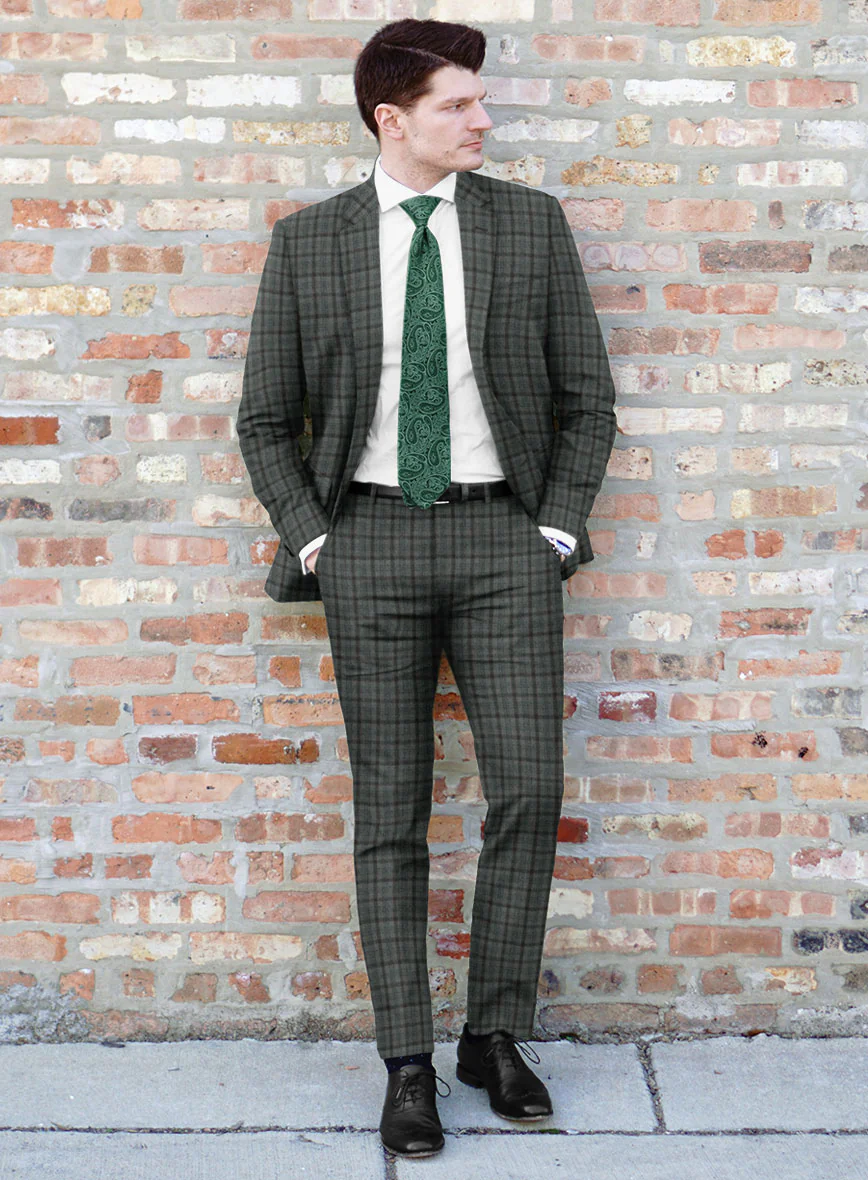 Italian Malco Green Wool Suit - Image 2