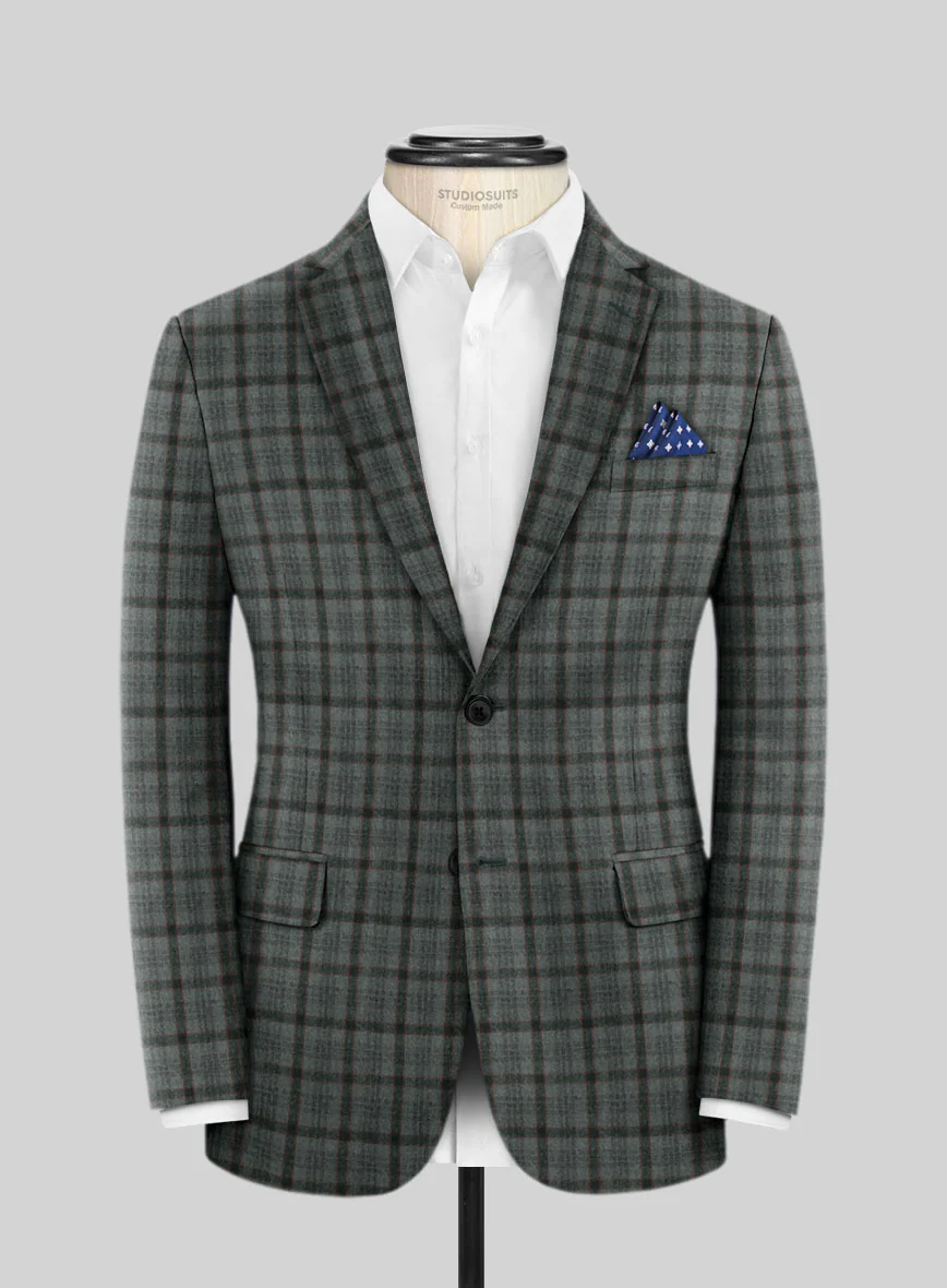 Italian Malco Green Wool Suit - Image 3