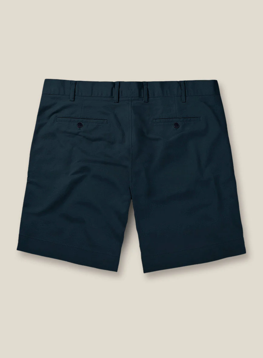 Italian Marine Blue Cotton Stretch Shorts - Image 2