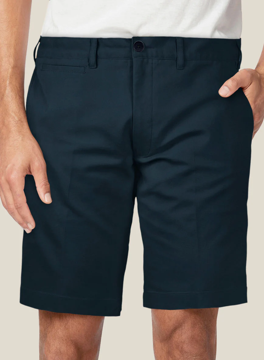 Italian Marine Blue Cotton Stretch Shorts - Image 3