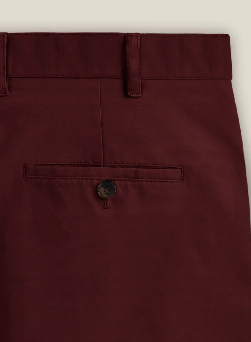 Italian Maroon Cotton Stretch Shorts - Image 4