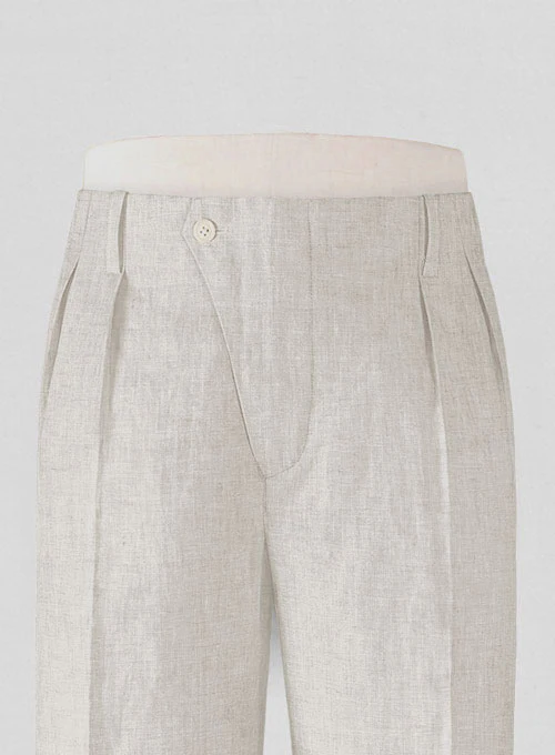 Italian Meadow Vintage Manny Linen Trousers - Image 2