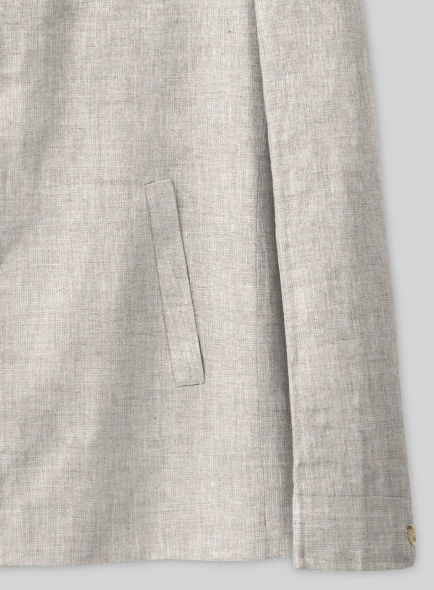 Italian Meadow Linen Zipper Jacket - Image 4