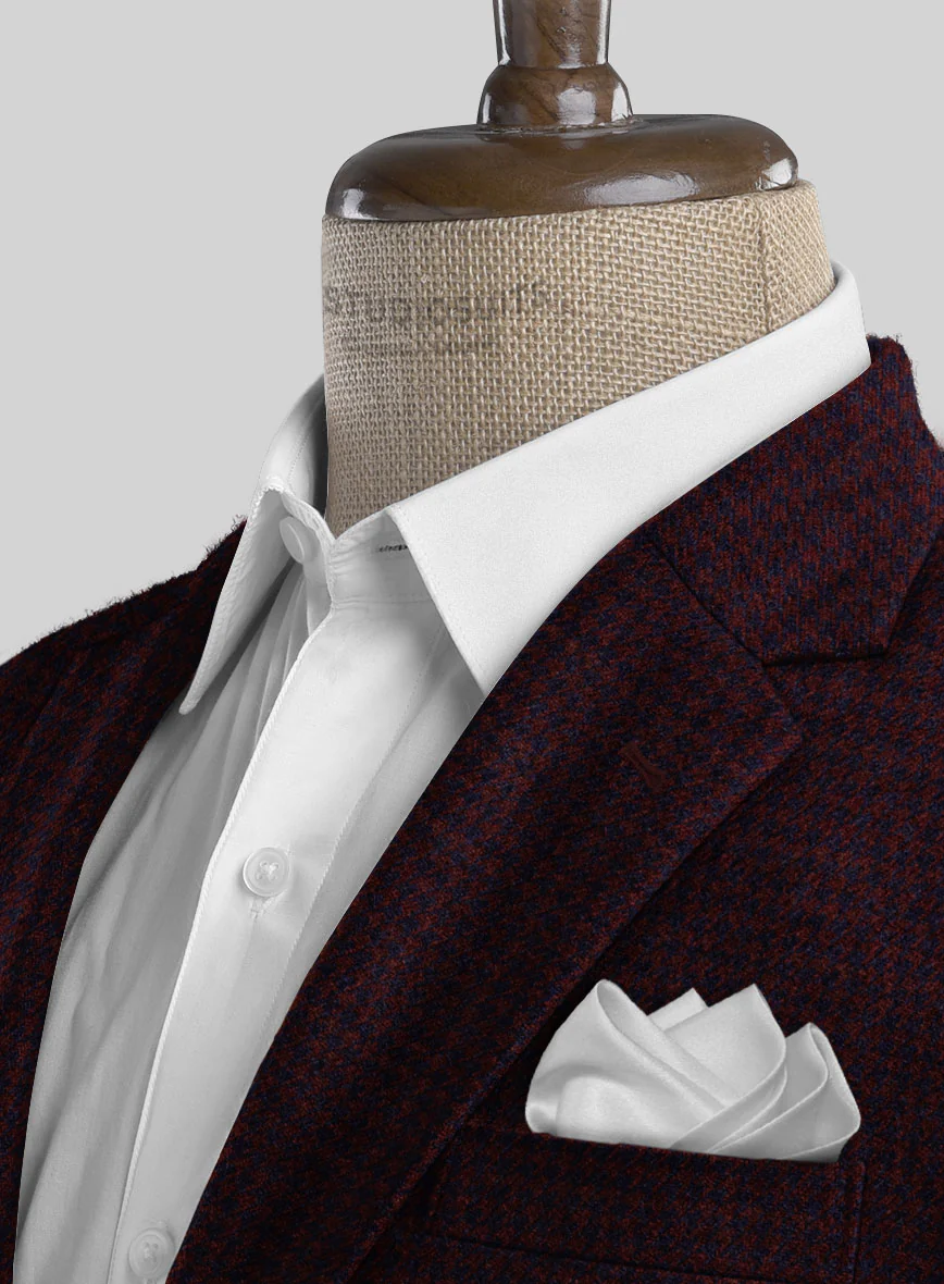 Italian Merlot Houndstooth Tweed Jacket - Image 3