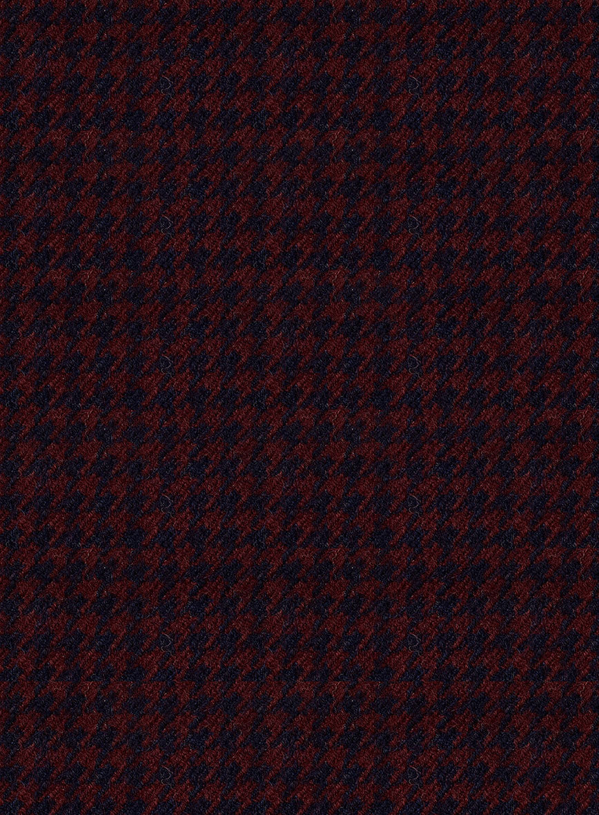 Italian Merlot Houndstooth Tweed Pants - Image 3