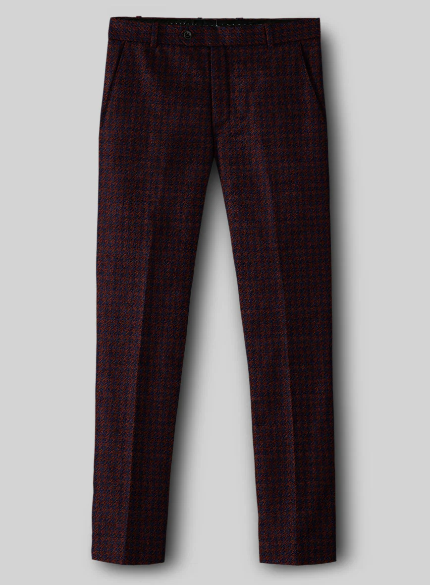 Italian Merlot Houndstooth Tweed Suit - Image 6