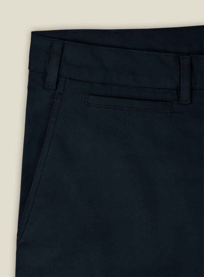 Italian Midnight Blue Cotton Stretch Shorts - Image 4
