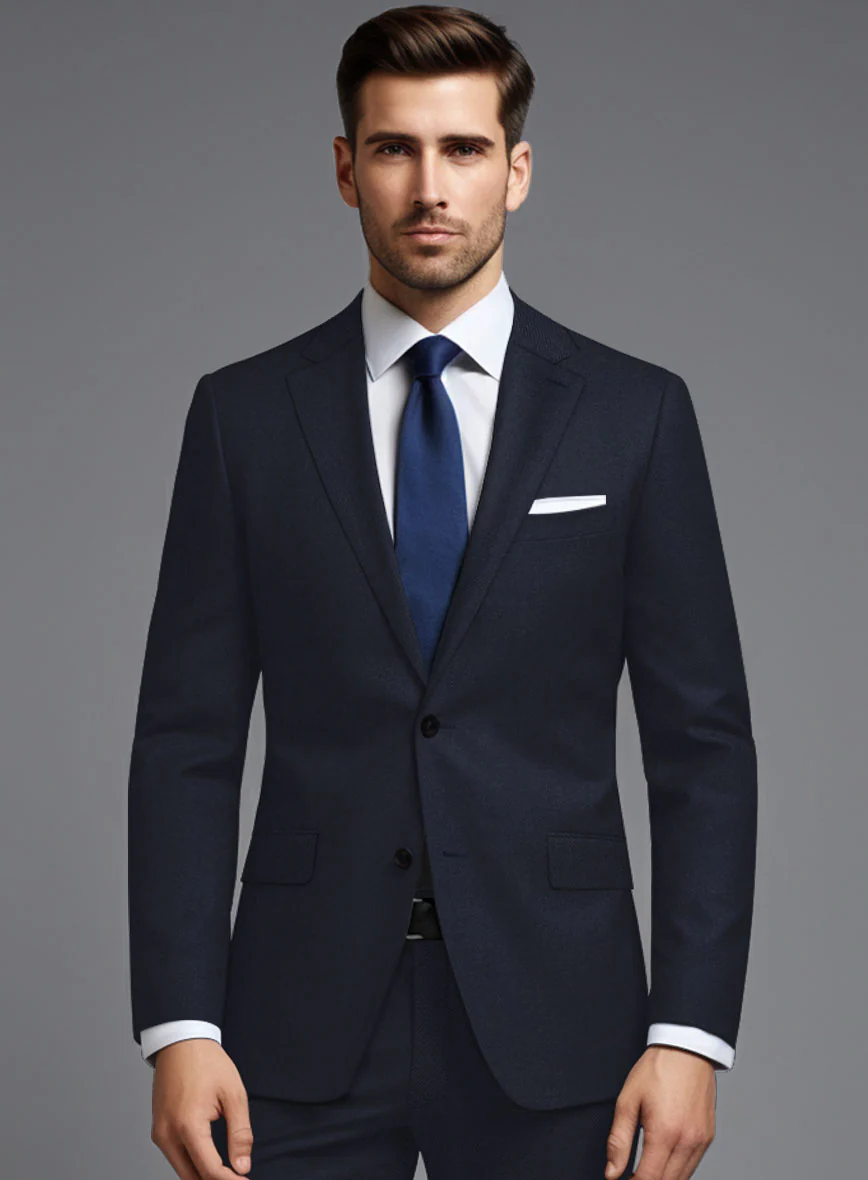 Italian Midnight Exiqu Blue Wool Jacket - Image 2