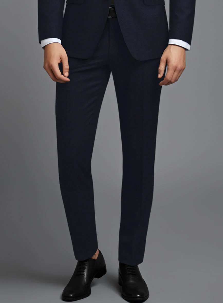 Italian Midnight Exiqu Blue Wool Pants - Image 2