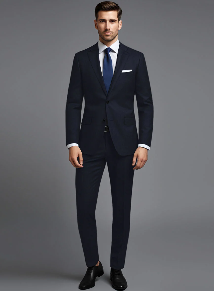 Italian Midnight Exiqu Blue Wool Suit - Image 2