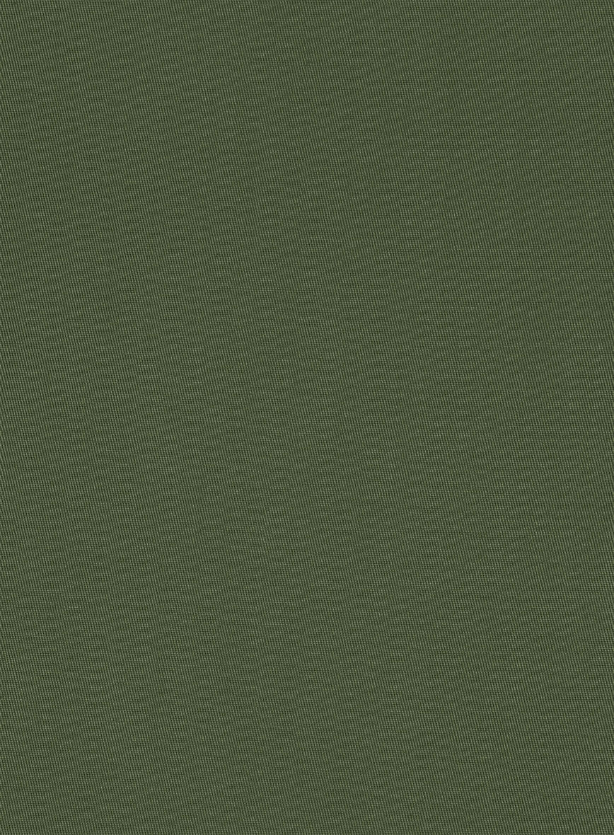 Italian Military Green Cotton Stretch Shorts - Image 6