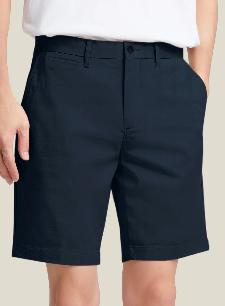Italian Mirage Blue Cotton Stretch Shorts - Image 3