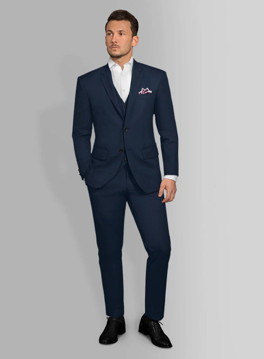 Italian Mirage Blue Cotton Stretch Suit - Image 2