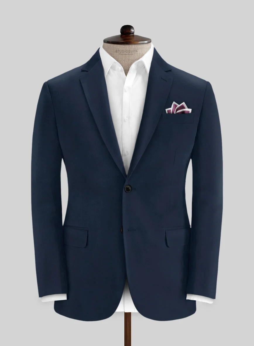 Italian Mirage Blue Cotton Stretch Suit - Image 3