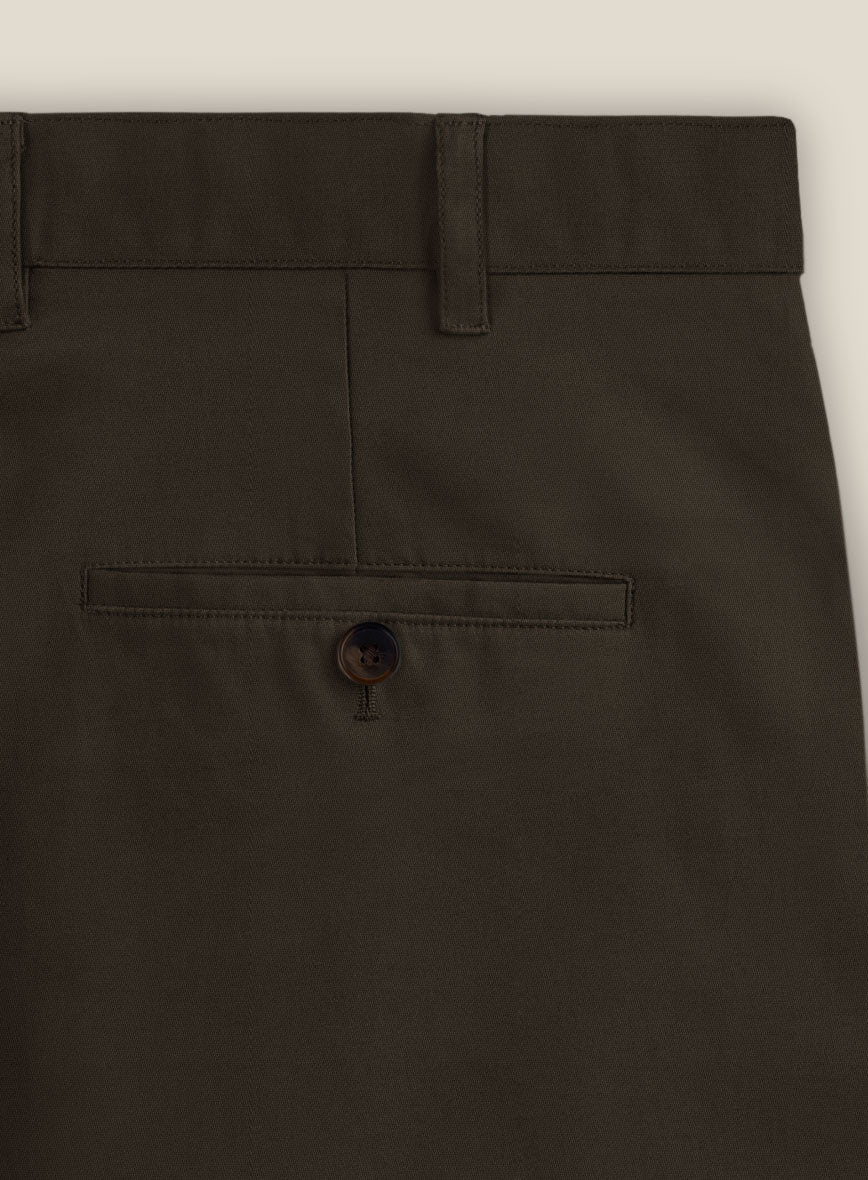 Italian Mocha Brown Cotton Stretch Shorts - Image 5