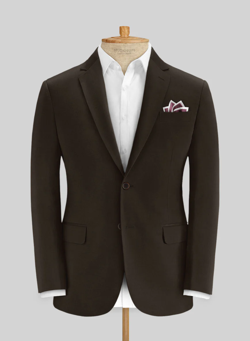 Italian Mocha Brown Cotton Stretch Suit - Image 3