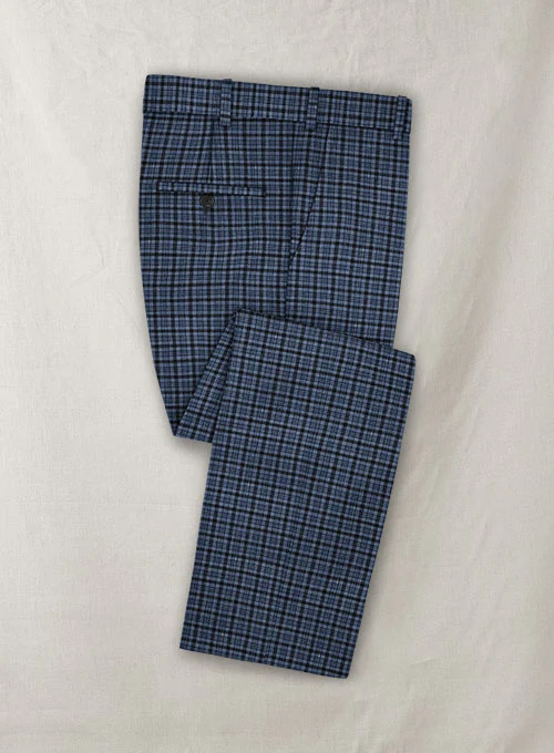 Italian Murano Amila Blue Wool Linen Suit - Image 4