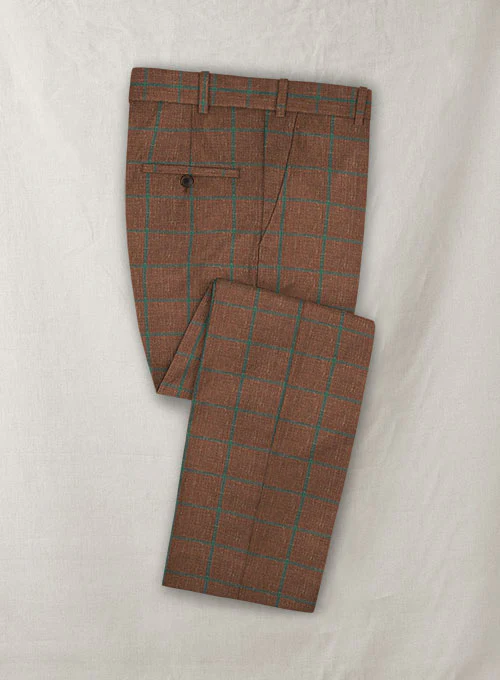 Italian Murano Aureta Brown Wool Linen Suit - Image 4